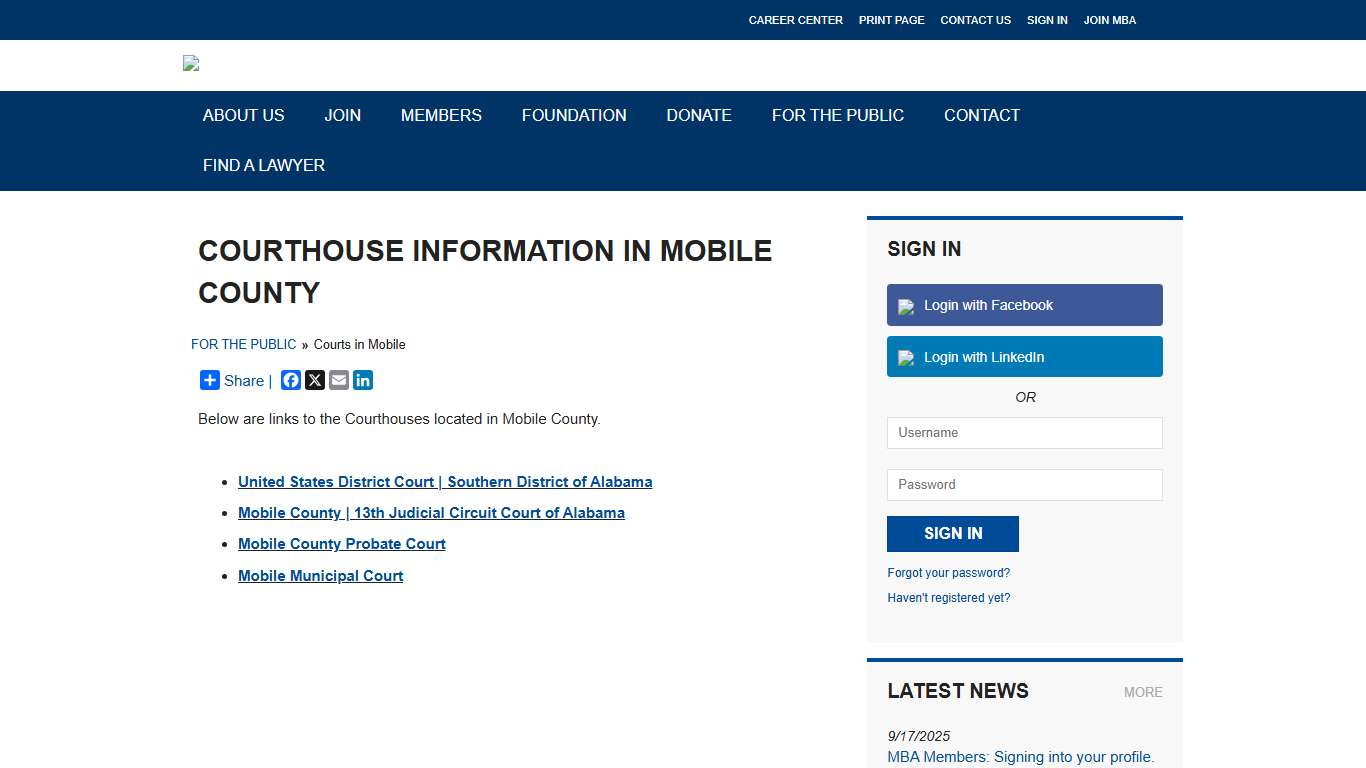 Courts in Mobile - Mobile Bar Association