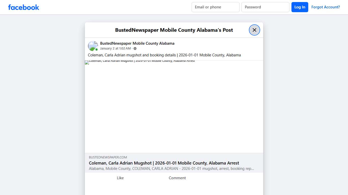 Coleman, Carla... - BustedNewspaper Mobile County Alabama Facebook