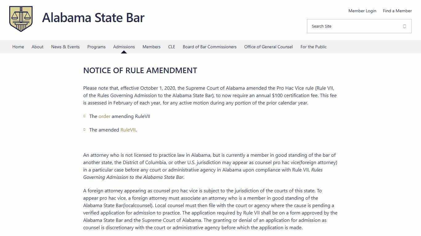 Pro Hac Vice Alabama State Bar