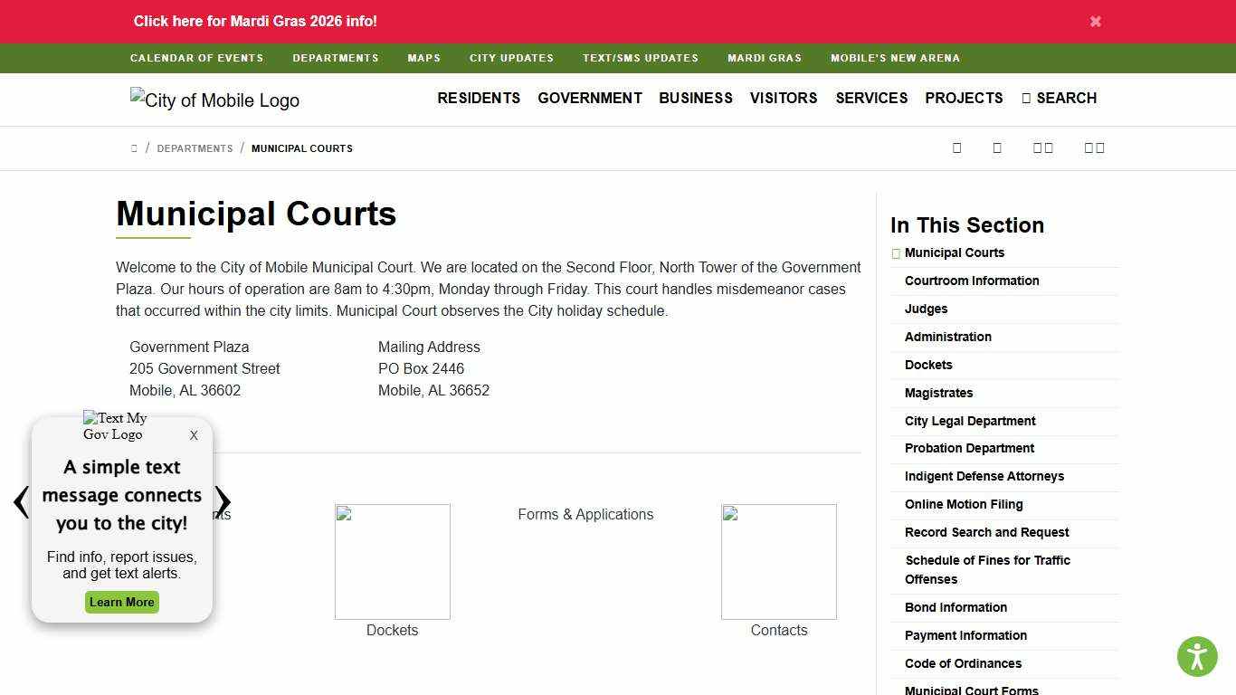 Municipal Courts : City of Mobile